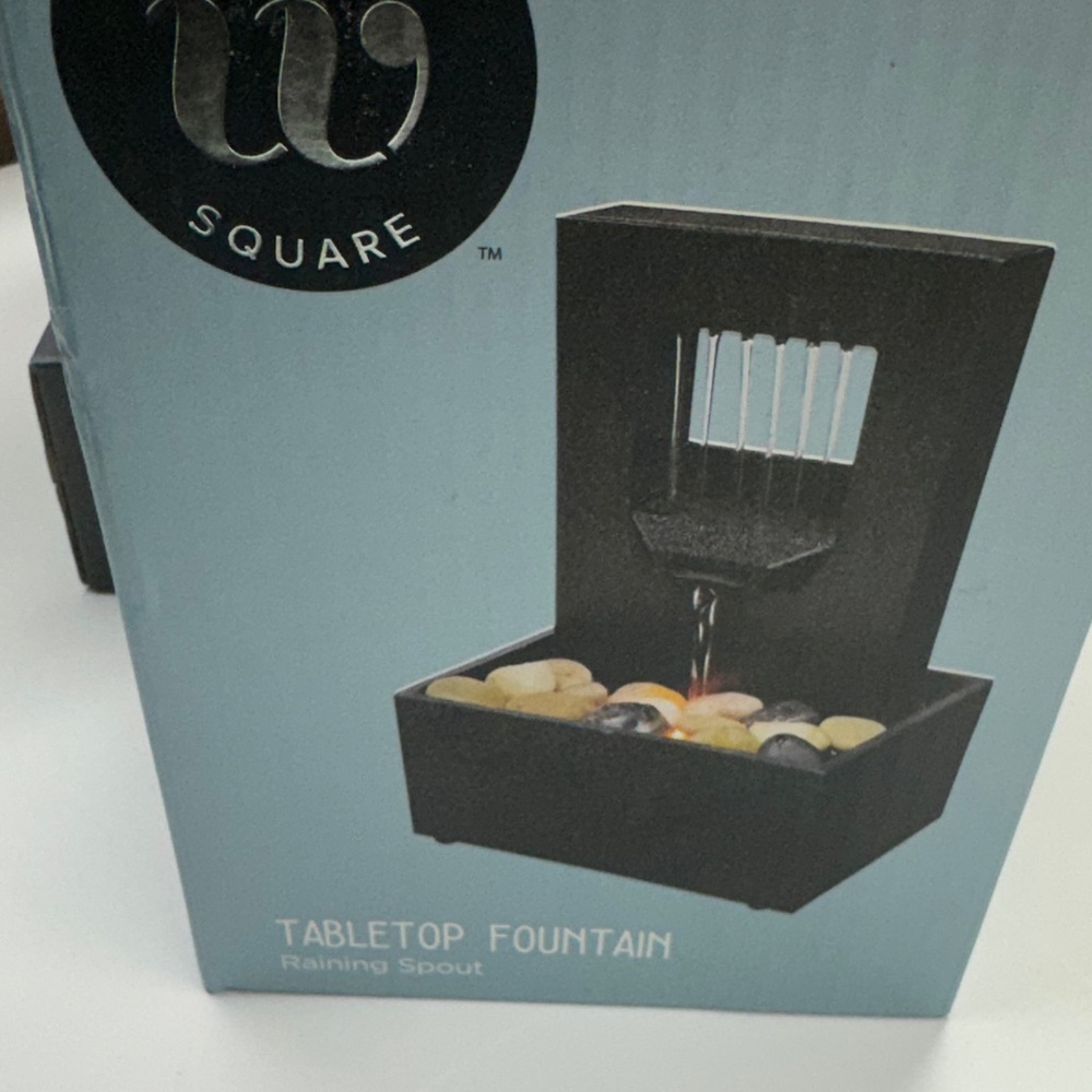 Square Tabletop Fountain - Black